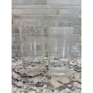 Controlled bubble tall iced tea thick & heavy glass tumbler Set Of 2 Weighted